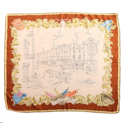 Lot 54 - Printed silk and rayon scarves, including...