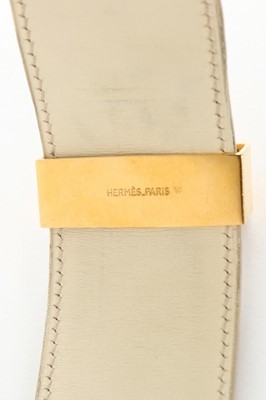 Lot 57 - An Hermès cream ostrich leather Collier de...