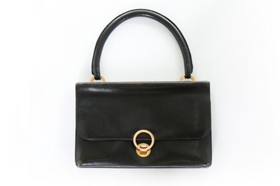 Lot 71 - An Hermès black box calf 'Ring' handbag, 1960s,...