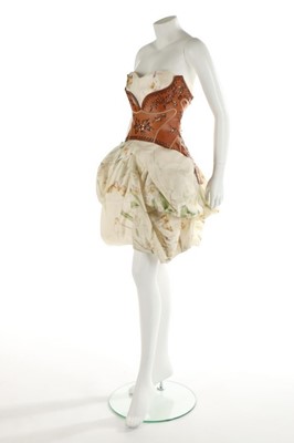 Lot 369 - An Alexander McQueen floral printed organza...