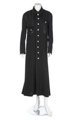 Lot 300 - A Yohji Yamamoto black wool coat with sunrays...