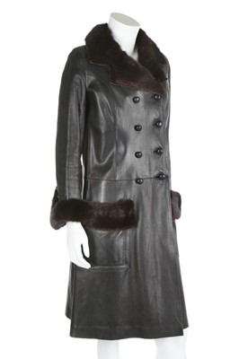 Lot 128 - An Yves Saint Laurent couture black leather...