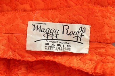 Lot 98 - A Maggy Rouff couture orange cloqué cocktail...