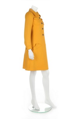 Lot 122 - An Ungaro couture saffron yellow wool coat,...