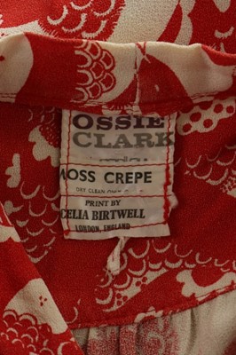 Lot 138 - An Ossie Clark/Celia Birtwell printed red and...