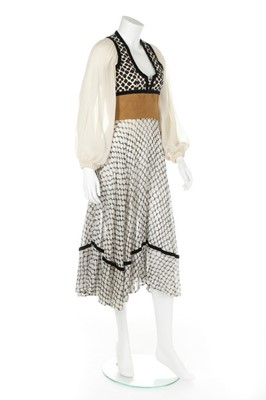 Lot 150 - A Thea Porter printed muslin 'gipsy' dress,...
