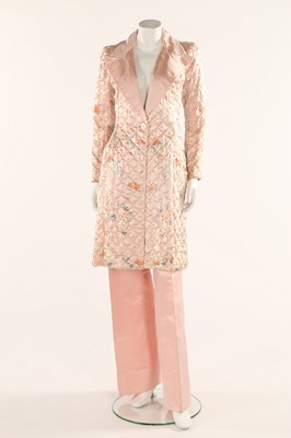 Lot 203 - An Ossie Clark/Celia Birtwell pale pink satin...