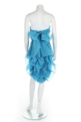 Lot 166 - A Hubert de Givenchy couture blue silk organza...