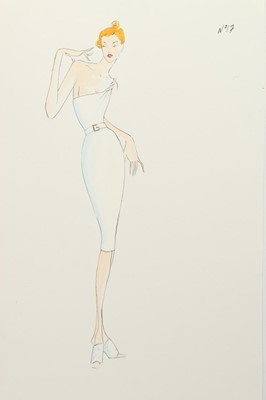 Lot 242 - Three Alexander McQueen fashion sketches for...