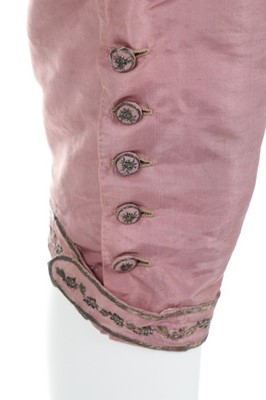 Lot 22 - Two pairs of silk breeches, late 18th century,...