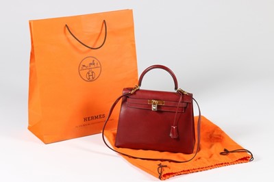 Lot 7 - An Hermès ox-blood box leather Kelly bag, 2001,...