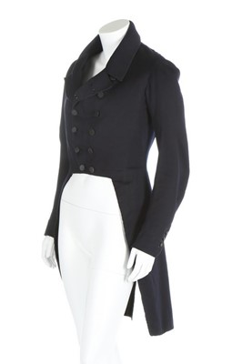Lot 23 - A gentleman's tailcoat, 1830-40, of navy...