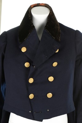 Lot 25 - A gentleman's navy facecloth tailcoat,...