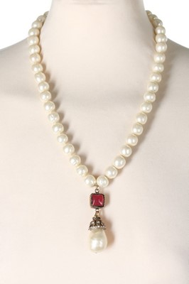 Lot 2 - A Chanel pearl beaded necklace, 1980s, signed...