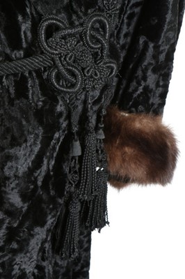 Lot 35 - A Redfern black plush coat in imitation of...