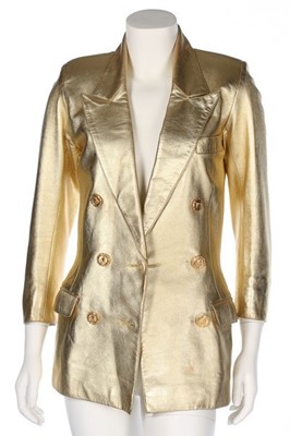 Lot 190 - An Yves Saint Laurent Rive Gauche gold leather...