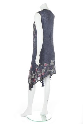 Lot 69 - A blue and pink muslin flapper dress, circa...