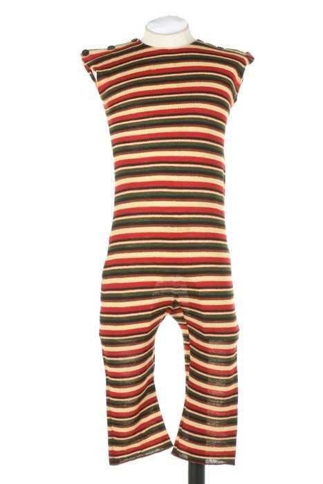 Click for high resolution Lot 44 - A man's striped knitted swimsuit, 1910-20,...