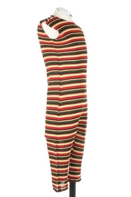 Lot 44 - A man's striped knitted swimsuit, 1910-20,...