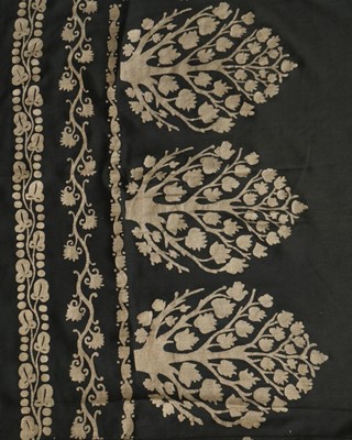 Lot 55 - A Mariano Fortuny stencilled black silk tunic,...