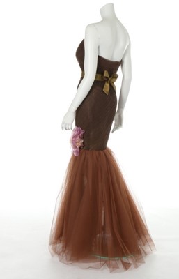 Lot 233 - An Yves Saint Laurent couture brown tulle...