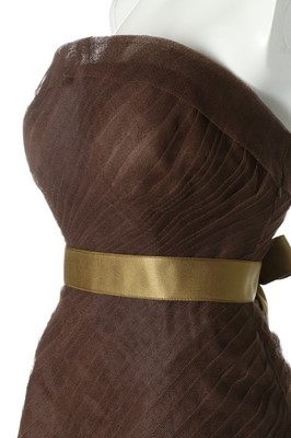 Lot 233 - An Yves Saint Laurent couture brown tulle...