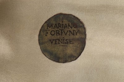 Lot 52 - A good Mariano Fortuny stencilled black velvet...
