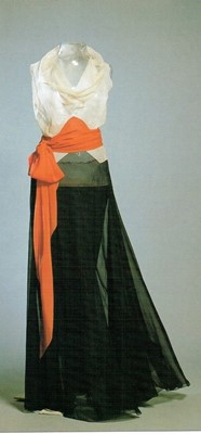 Lot 71 - A bias-cut chiffon tri-colour evening gown,...