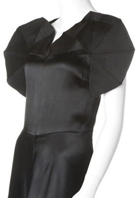 Lot 65 - A Jeanne Lanvin couture black satin evening...