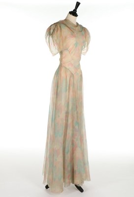 Lot 77 - A Madeleine Vionnet couture pastel printed...