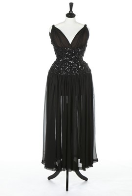 Lot 79 - A Balenciaga couture black crpe georgette...