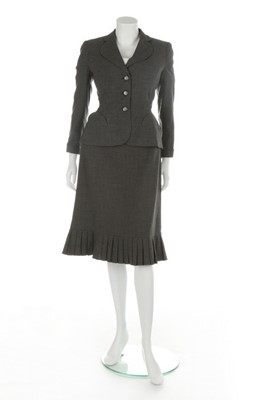 Lot 89 - A Hardy Amies grey wool day suit, circa 1950,...