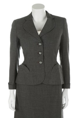 Lot 89 - A Hardy Amies grey wool day suit, circa 1950,...