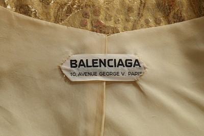 Lot 101 - A Balenciaga couture cloth of gold cocktail...