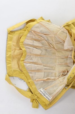 Lot 100 - A fine Christian Dior beaded slubbed yellow...