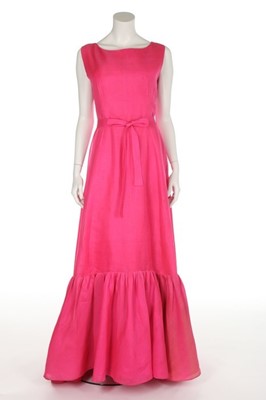 Lot 94 - A Balenciaga couture shocking pink slubbed...