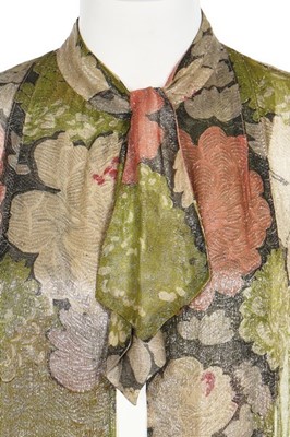 Lot 98 - A Jean Patou printed floral lamé jacket, late...