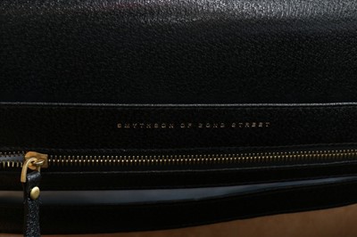 Lot 53 - A Smythson black leather 'envelope' bag, lined...