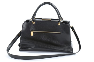 Lot 58 - A Smythson black leather bag, with three...