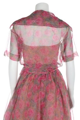 Lot 69 - A Christian Dior London rose printed chiffon...