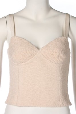 Lot 272 - A Gianni Versace pink tweed bustier bodice,...