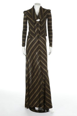 Lot 101 - A Biba gold and black striped ensemble, 1970s,...