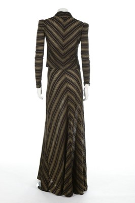 Lot 101 - A Biba gold and black striped ensemble, 1970s,...