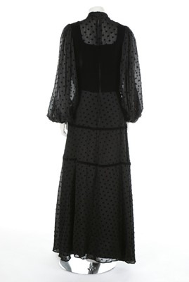 Lot 109 - A Thea Porter black velvet and polka dot silk...