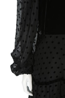 Lot 109 - A Thea Porter black velvet and polka dot silk...