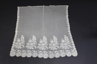 Lot 412 - A group of lace veils and shawls, mid-late...