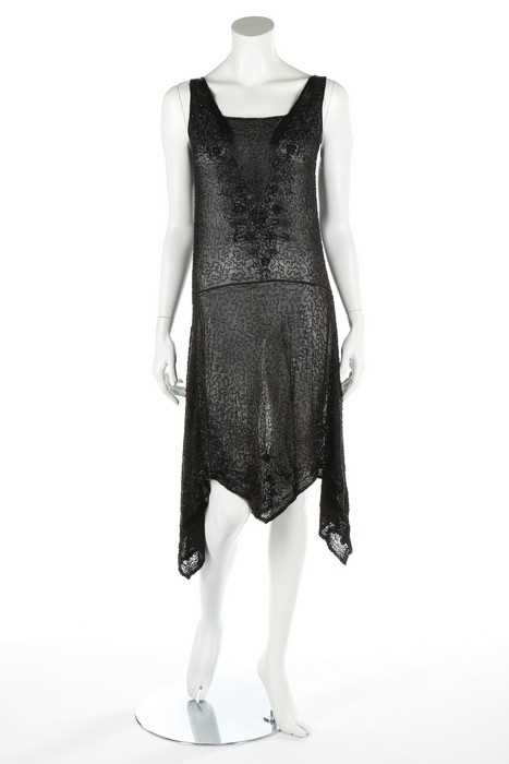 Lot 146 - A black muslin flapper dress, circa 1928,