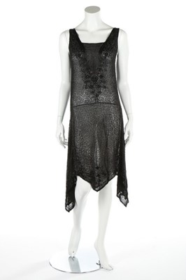 Lot 146 - A black muslin flapper dress, circa 1928,...