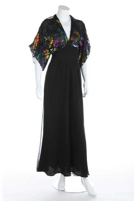 Lot 166 - A Thea Porter devoré and black chiffon