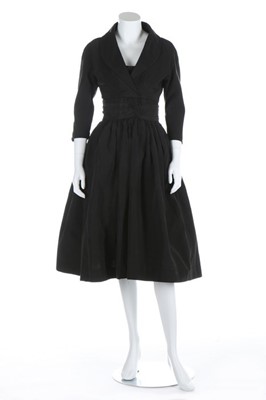 Lot 177 - A Dior-inspired black grosgrain cocktail dress,...